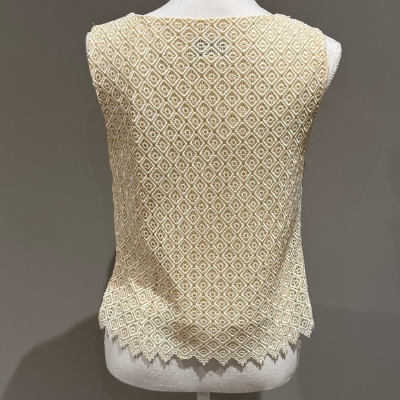 Chic Beige Sleeveless Lace Top - Picture 2 of 4